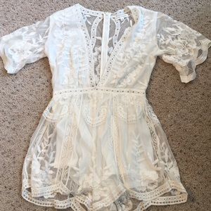 White lace romper